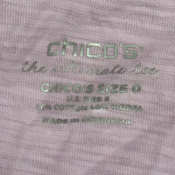 Chicos The Ultimate Tee Womens Lavender V-Neck Modal Cotton T Shirt sz 0 / S - Picture 16 of 16